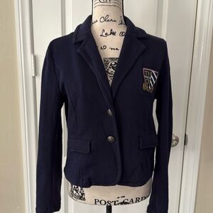Tommy Hilfiger Navy Schoolboy Knit Blazer with Crest